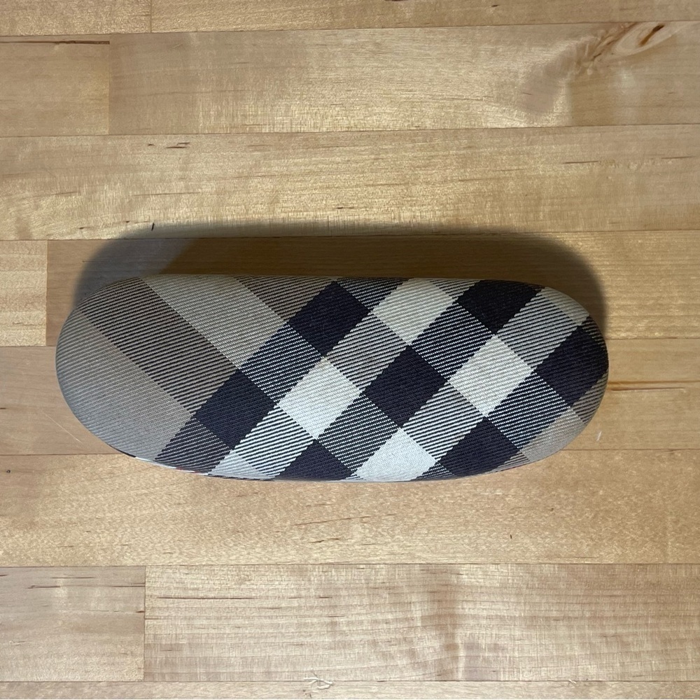 Burberry Made in Italy Plaid Check Fabric Glasses Case Eyewear Holder Vintage